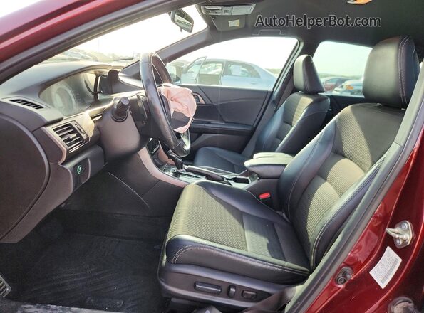 1HGCR2F56GA042745 2016 HONDA ACCORD Maroon წინა სალონის ხედი