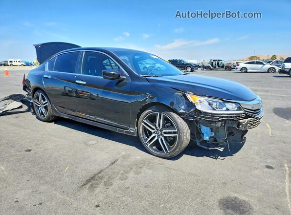 1HGCR2F56GA197571 2016 HONDA ACCORD Черный Передняя правая четверть