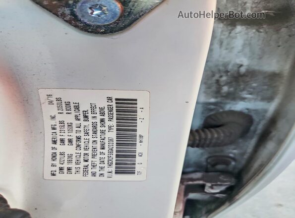 1HGCR2F56GA202087 2016 HONDA ACCORD White VIN კოდის სტიკერის ხედი