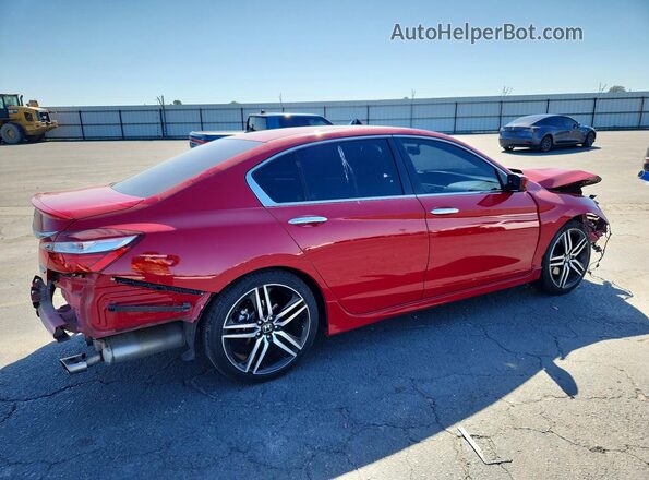 1HGCR2F56HA296991 2017 HONDA ACCORD Красный Задняя правая четверть