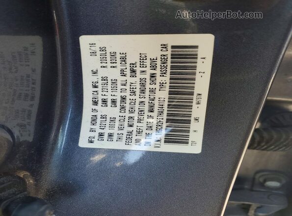 1HGCR2F57HA044103 2017 HONDA ACCORD Silver VIN կոդի պիտակի տեսք