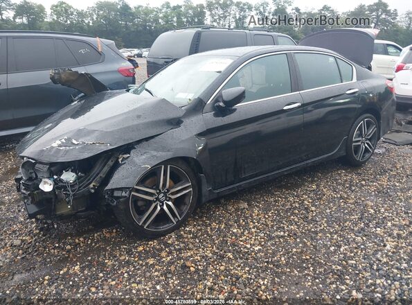 1HGCR2F57HA171398 2017 HONDA ACCORD Черный Передняя левая четверть
