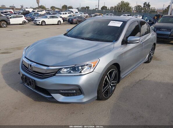 1HGCR2F58GA053214 2016 HONDA ACCORD Серебряный Передняя левая четверть