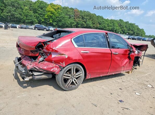 1HGCR2F58GA137047 2016 HONDA ACCORD Красный Задняя правая четверть