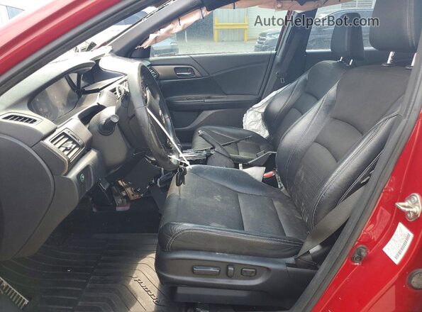 1HGCR2F58GA137047 2016 HONDA ACCORD Красный Вид салона спереди