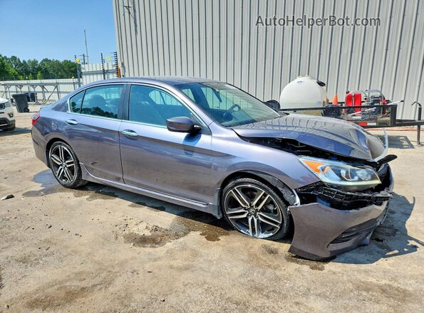 1HGCR2F58HA030811 2017 HONDA ACCORD Серый Передняя правая четверть