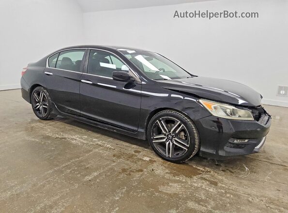 1HGCR2F58HA128303 2017 HONDA ACCORD Черный Передняя правая четверть