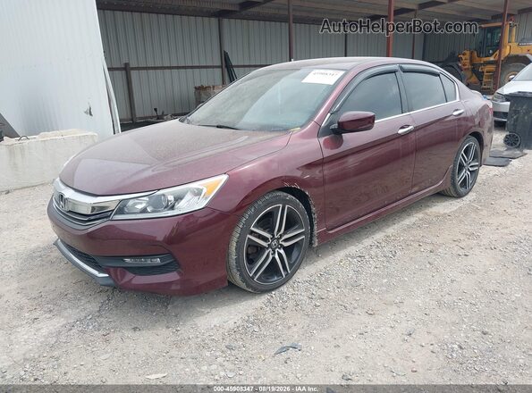 1HGCR2F59GA077389 2016 HONDA ACCORD Темно-бордовый Передняя левая четверть