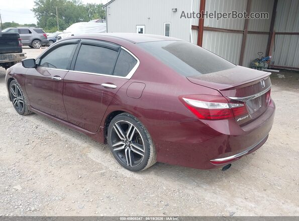 1HGCR2F59GA077389 2016 HONDA ACCORD Темно-бордовый Задняя левая четверть