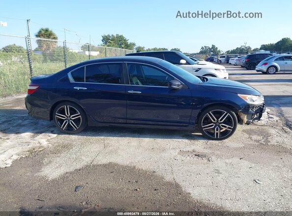 1HGCR2F5XGA121559 2016 HONDA ACCORD Blue Вид задньої частини салону