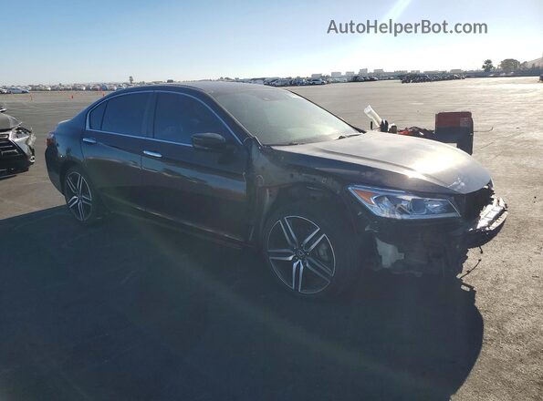 1HGCR2F68GA136702 2016 HONDA ACCORD Черный Передняя правая четверть