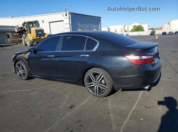 1HGCR2F68GA136702 2016 HONDA ACCORD Черный Задняя левая четверть