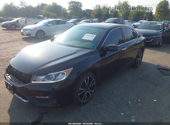 1HGCR2F76GA021850 2016 HONDA ACCORD Black Передня ліва чверть