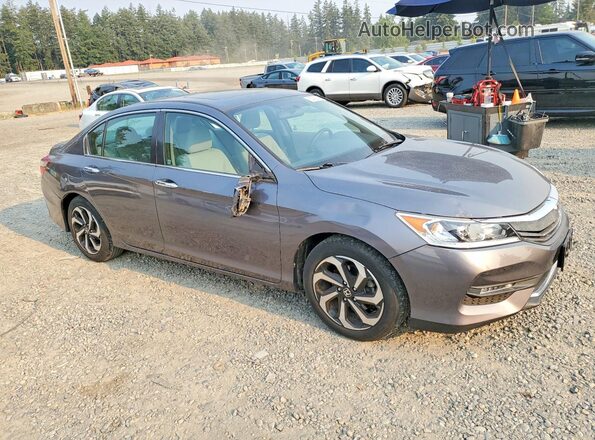 1HGCR2F79GA206085 2016 HONDA ACCORD Gray Delantero derecho