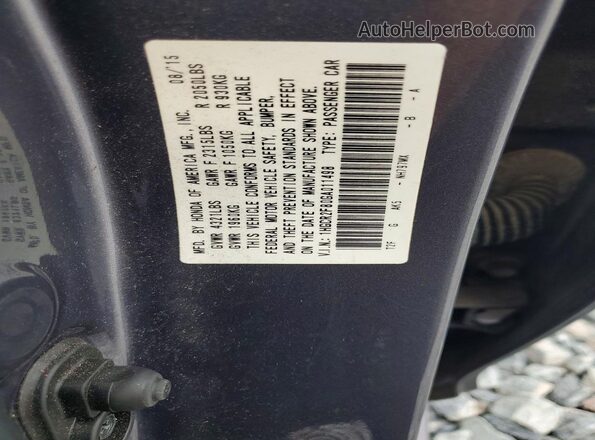 1HGCR2F80GA011498 2016 HONDA ACCORD Gray ძრავის განყოფილების ხედი