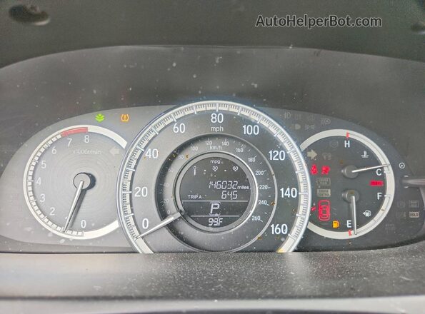 1HGCR2F86GA014308 2016 HONDA ACCORD Черный Вид щитка приборов