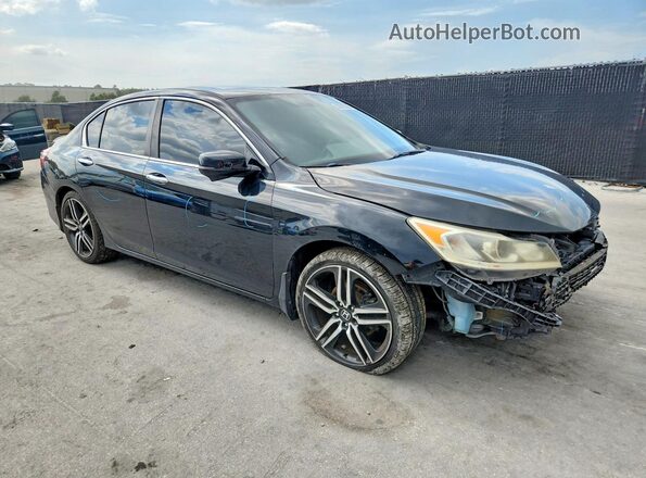 1HGCR2F86GA014308 2016 HONDA ACCORD Черный Передняя правая четверть