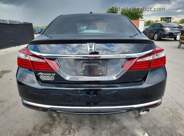 1HGCR2F86GA014308 2016 HONDA ACCORD Черный Вид сзади