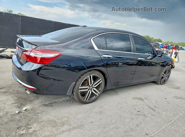 1HGCR2F86GA014308 2016 HONDA ACCORD Черный Задняя правая четверть