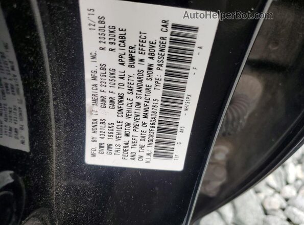 1HGCR2F86GA087615 2016 HONDA ACCORD Black Շարժիչի բաժամունքի տեսք