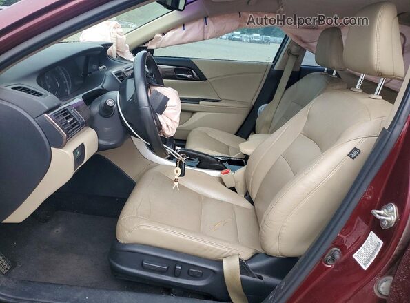 1HGCR2F86HA056298 2017 HONDA ACCORD Burgundy Вид салону спереду