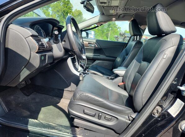 1HGCR2F89HA035672 2017 HONDA ACCORD Black წინა სალონის ხედი