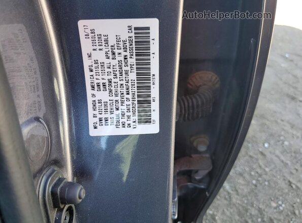 1HGCR2F89HA272632 2017 HONDA ACCORD Charcoal Вид підкапотного простору