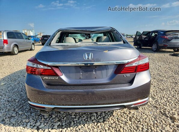 1HGCR3F03GA017652 2016 HONDA ACCORD Gray Вид ззаду