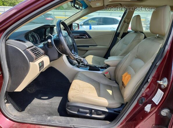 1HGCR3F80HA013680 2017 HONDA ACCORD Burgundy Вид салону спереду