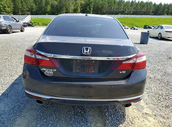 1HGCR3F82GA025473 2016 HONDA ACCORD Black Widok z tyłu