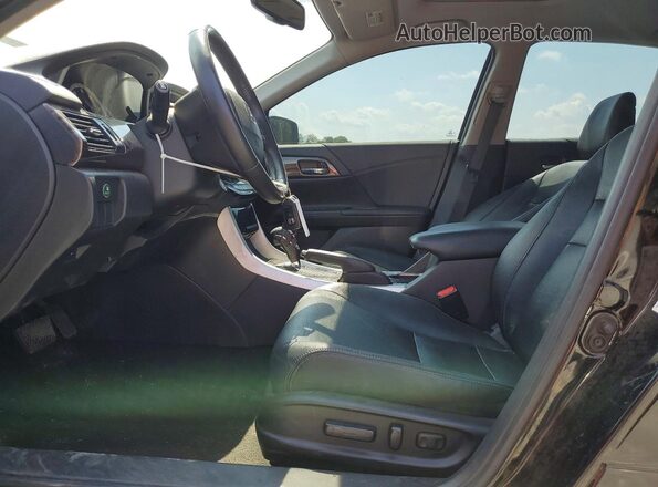 1HGCR3F82GA025473 2016 HONDA ACCORD Black Widok wnętrza z przodu