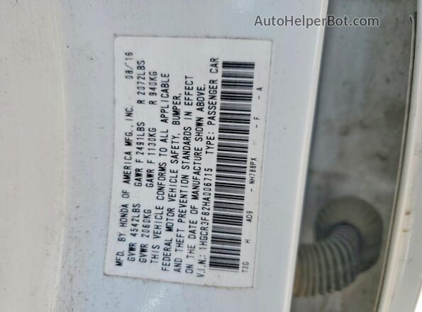 1HGCR3F82HA006715 2017 HONDA ACCORD Белый Вид подкапотного пространства