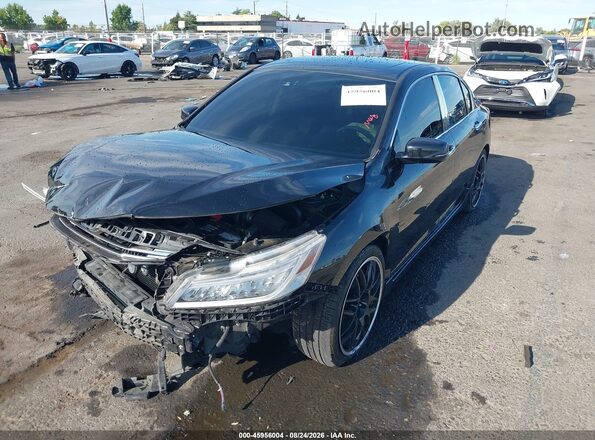 1HGCR3F90GA004565 2016 HONDA ACCORD Black Առջևի ձախ երեք քառորդ տեսարան