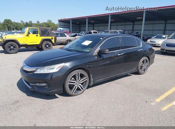 1HGCR3F95GA021121 2016 HONDA ACCORD Black Front left