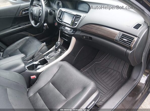 1HGCR3F96GA022598 2016 HONDA ACCORD Black Вид салону спереду
