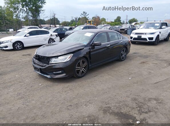 1HGCR3F96GA022598 2016 HONDA ACCORD Black Передня ліва чверть