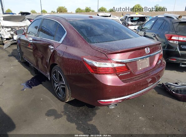 1HGCR3F96HA005866 2017 HONDA ACCORD Burgundy Tył lewy
