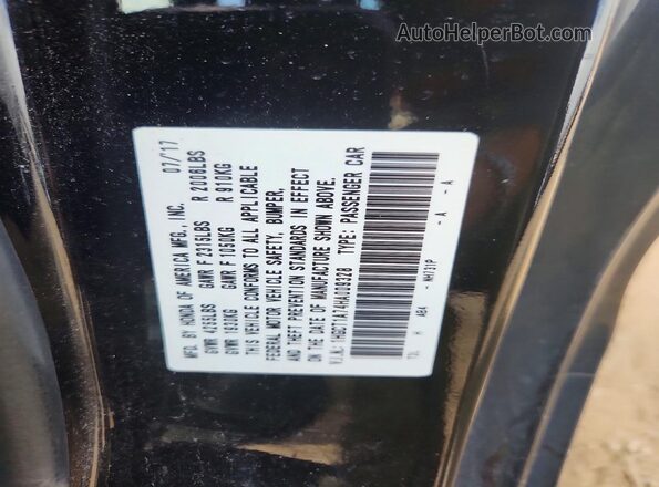 1HGCT1A74HA009328 2017 HONDA ACCORD Black ძრავის განყოფილების ხედი