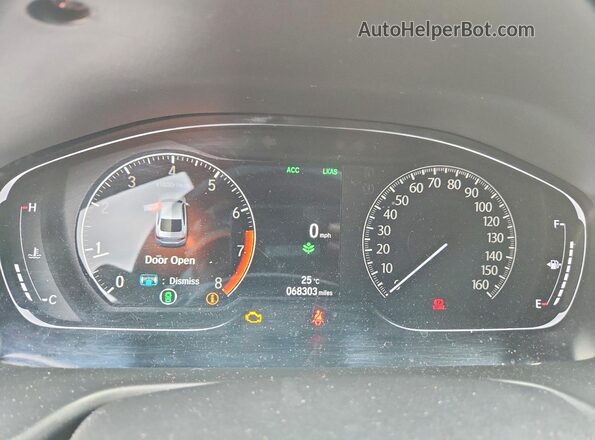 1HGCV1E35KA804056 2019 HONDA ACCORD Белый Вид щитка приборов