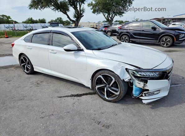 1HGCV1E35KA804056 2019 HONDA ACCORD Белый Передняя правая четверть