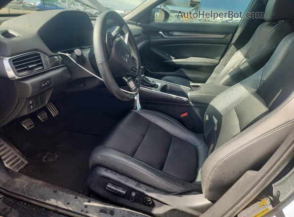 1HGCV1E39KA018745 2019 HONDA ACCORD Черный Вид салона спереди