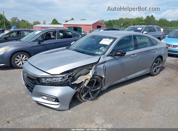 1HGCV1E3XJA034595 2018 HONDA ACCORD Silver Առջևի ձախ երեք քառորդ տեսարան