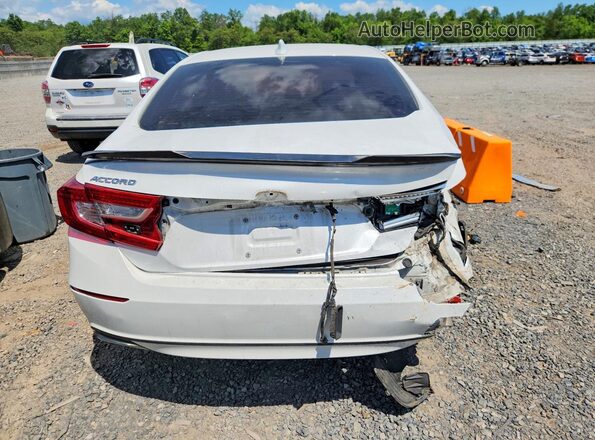 1HGCV1F10JA017284 2018 HONDA ACCORD White Rear view
