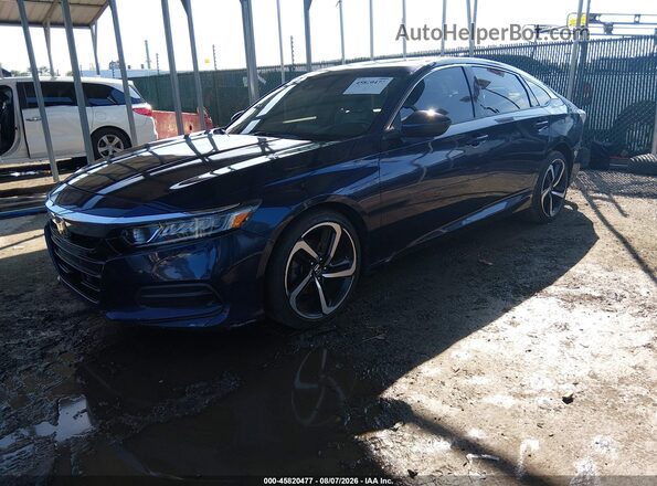 1HGCV1F10JA056568 2018 HONDA ACCORD Blue Front left