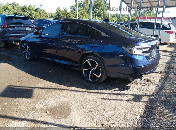 1HGCV1F10JA056568 2018 HONDA ACCORD Blue Rear left