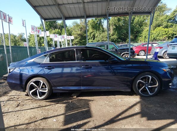 1HGCV1F10JA056568 2018 HONDA ACCORD Blue Rear interior view