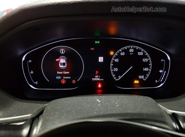 1HGCV1F10KA017612 2019 HONDA ACCORD White Instrument cluster view