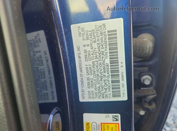 1HGCV1F10LA005347 2020 HONDA ACCORD Синий Вид подкапотного пространства