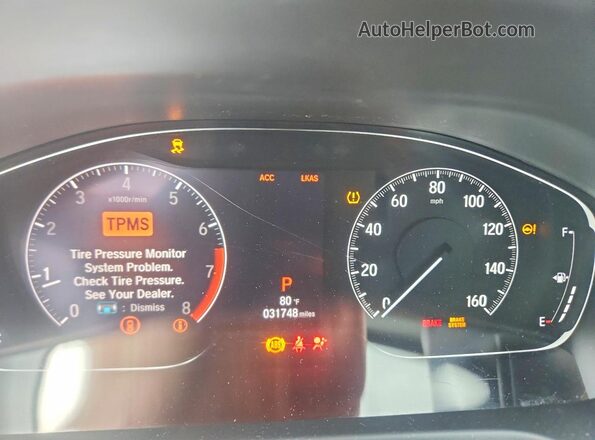 1HGCV1F11JA056661 2018 HONDA ACCORD White Вид щитка приладів