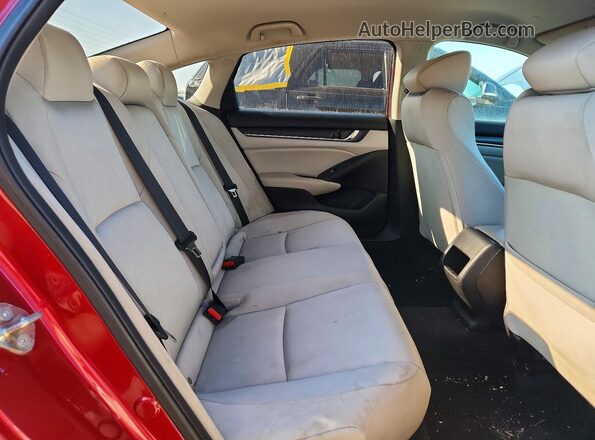1HGCV1F11KA083277 2019 HONDA ACCORD Red უკანა სავარძლების ხედი
